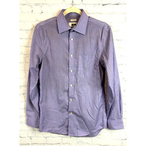 JOSEPH ABBOUD violet striped cotton non-iron mens shirt size 15 (32/33)